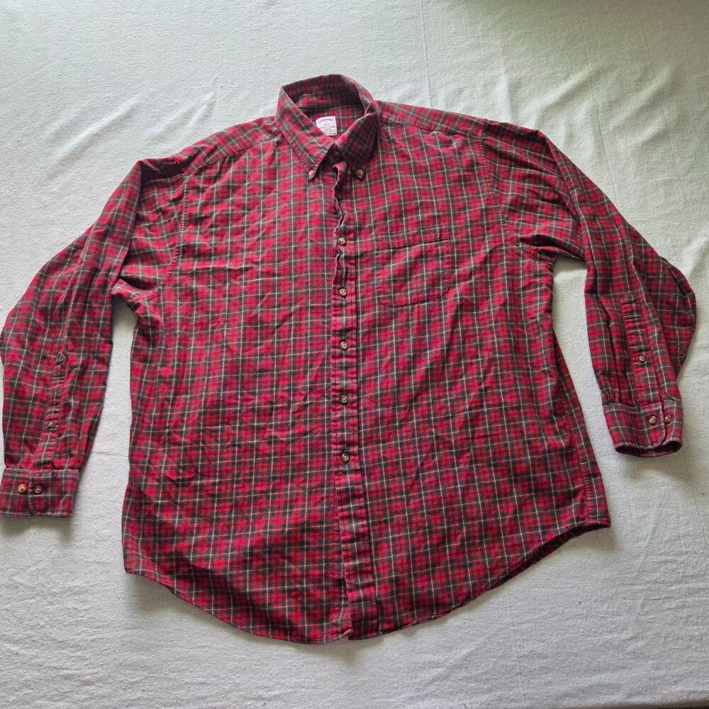 Brooks Brothers 346 Flannel Shirt Men’s XL Red Green Plaid Button Down LS Casual
